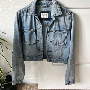 Abercrombie & Fitch Light Blue Denim Cropped Jacket Size S